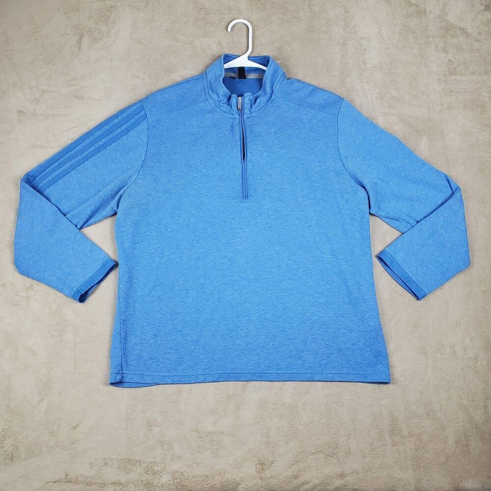 Adidas Primegreen Pullover Mens Large Blue 1/4 Zip Golf Performance Top